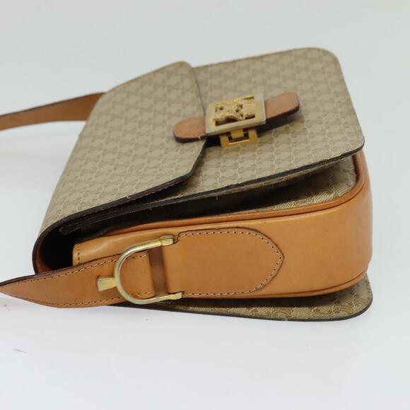 CELINE Macadam Canvas Horse Carriage Shoulder Bag Beige Gold - Picture 4 of 13